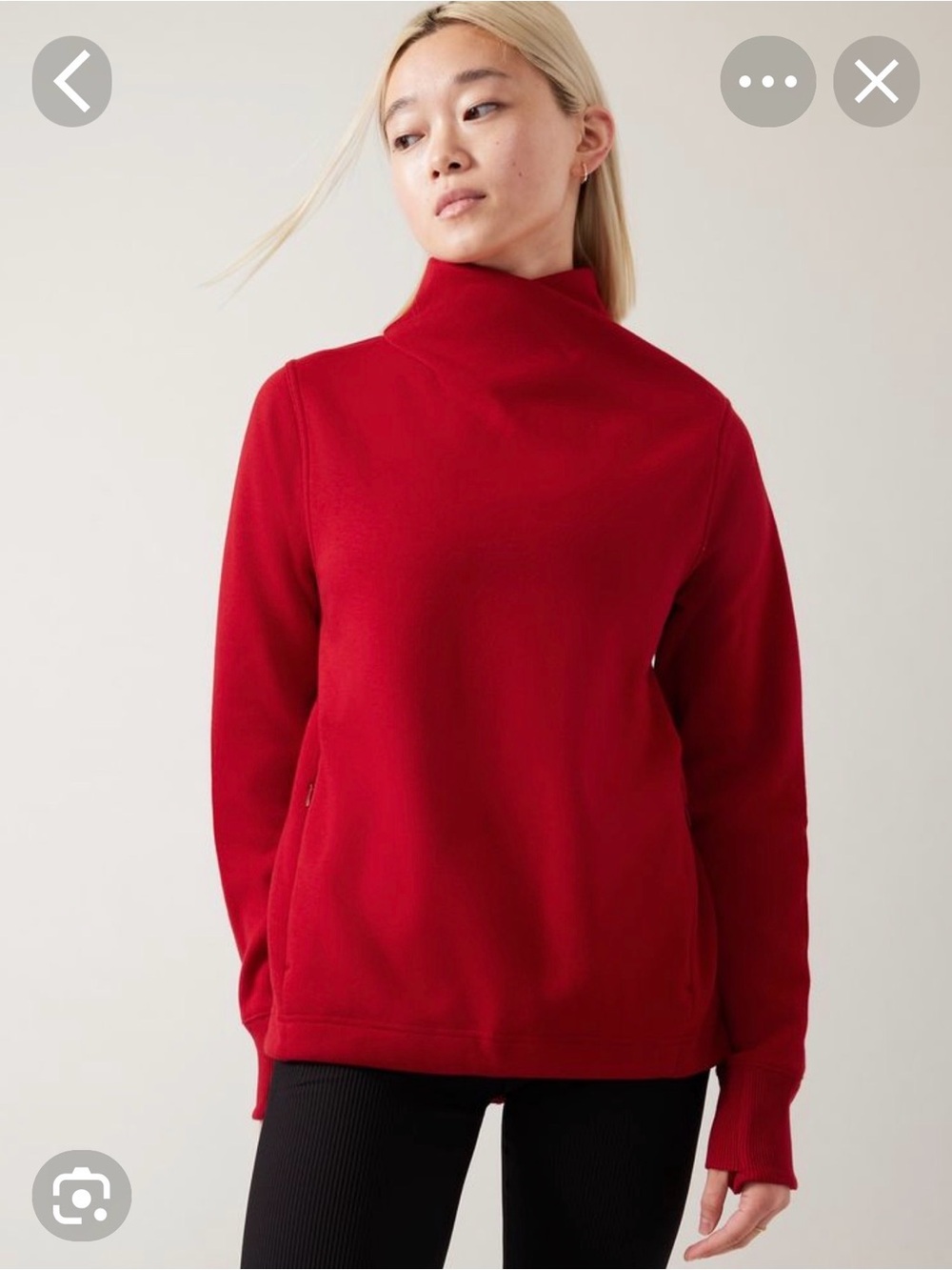 Athleta L Cozy Karma red sweatshirt